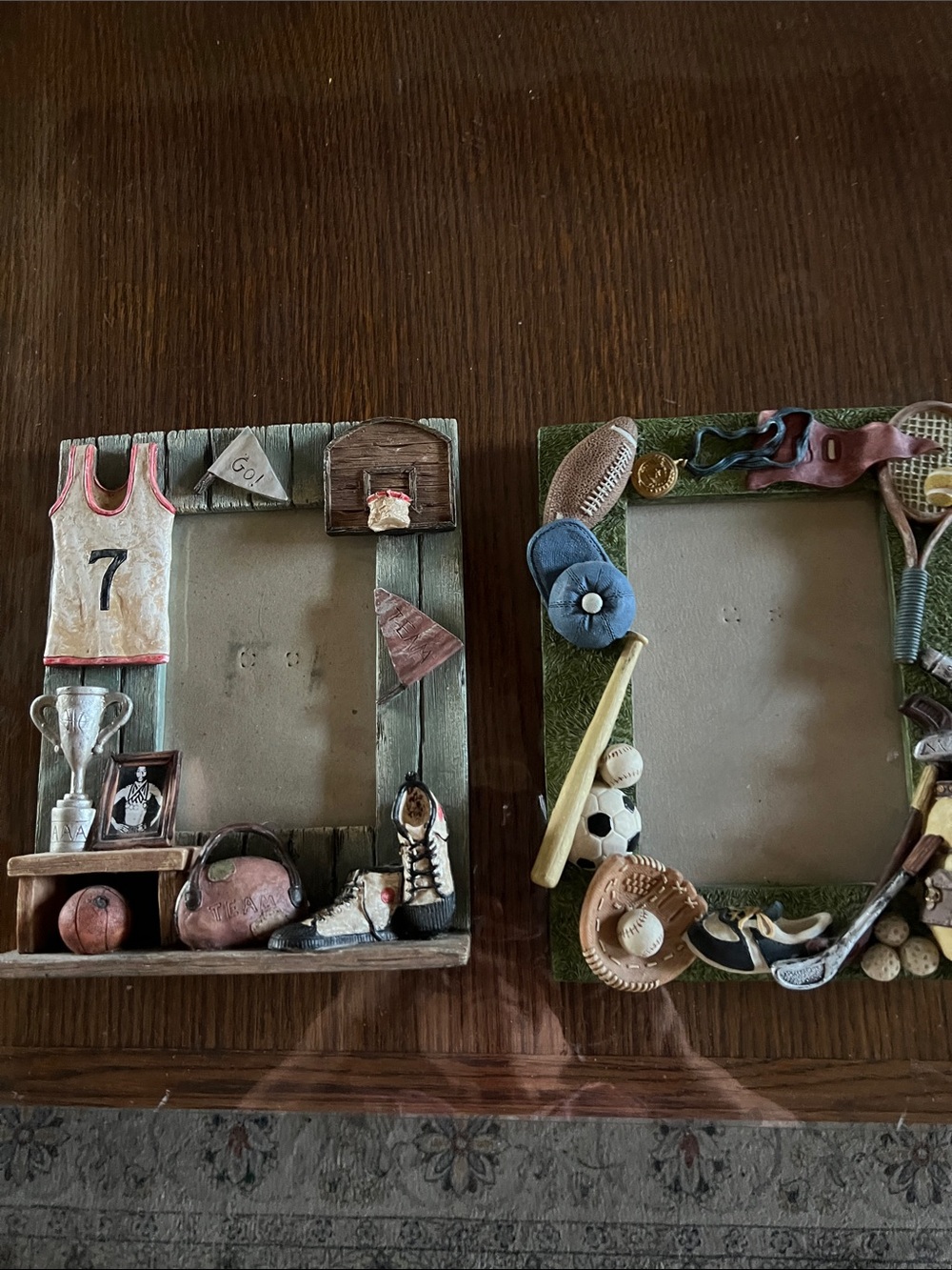 Sports-Themed Decorative Photo Frame - Green and Multi